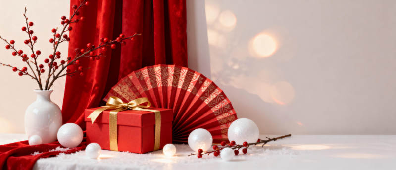 圣诞红礼盒装饰图片