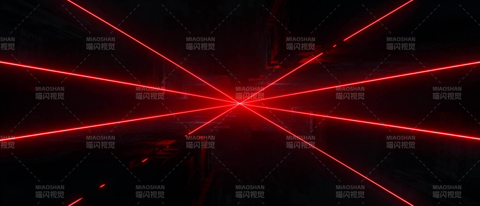 红光交错的夜景图片