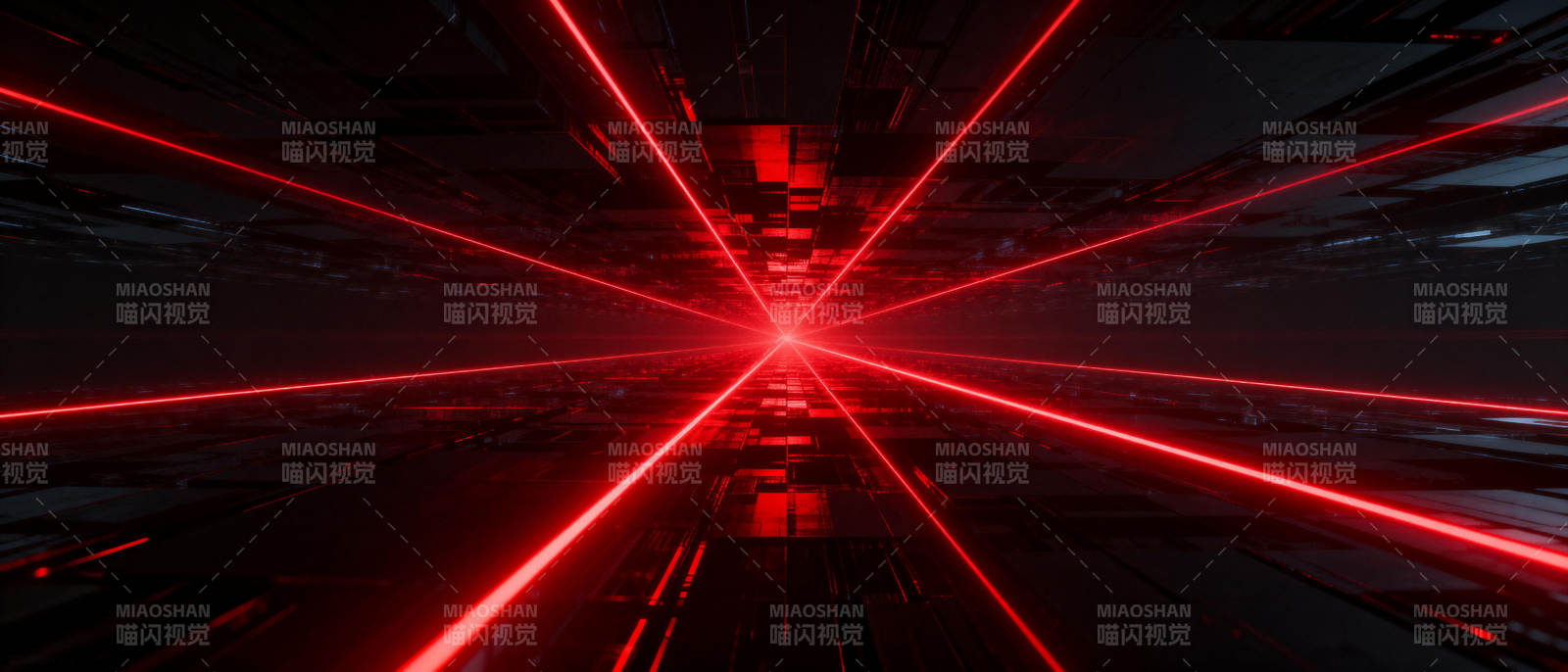 红色激光隧道图片