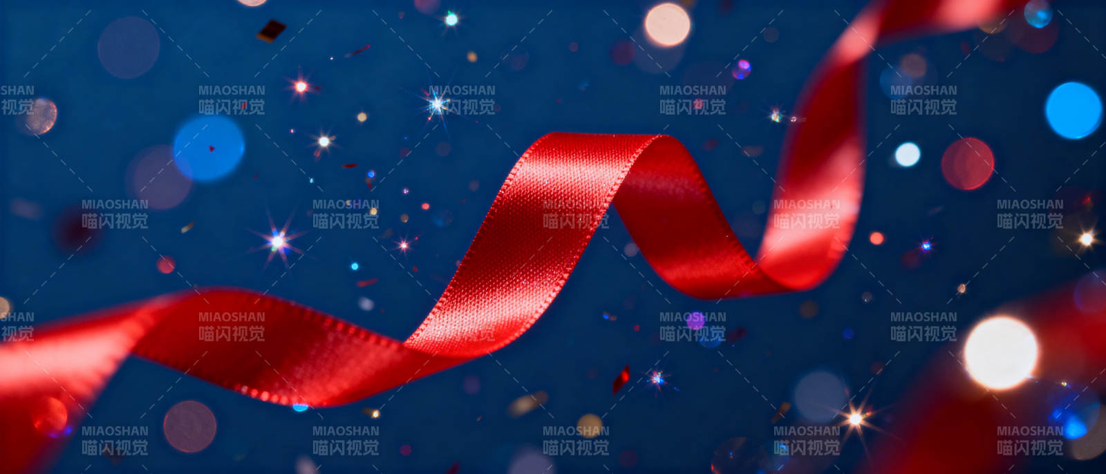 璀璨红丝带图片