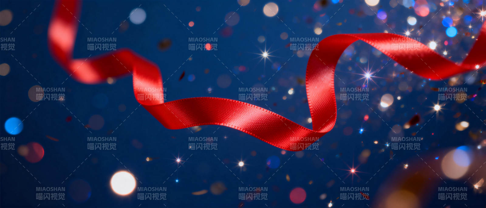 璀璨红丝带图片