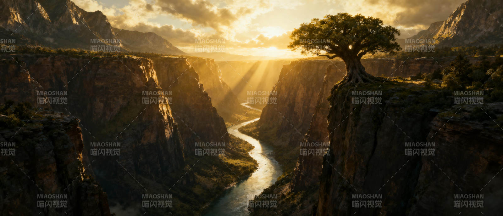 峡谷日出奇景图片