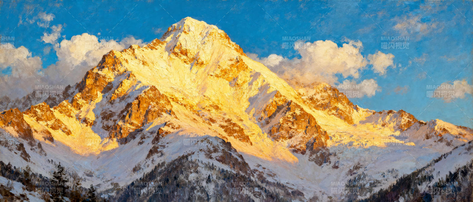 雪山晨曦图片