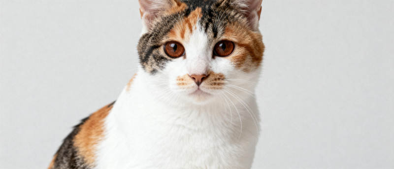 三色猫凝视镜头图片