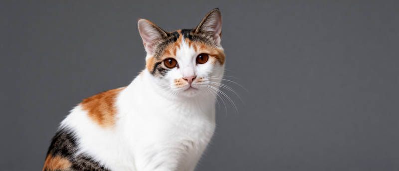 三色猫凝视镜头图片