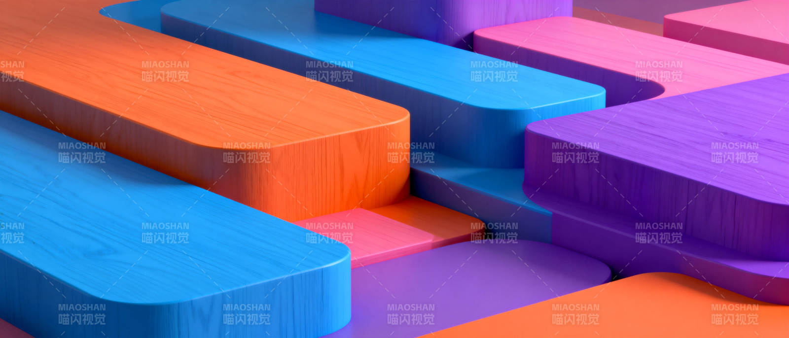 多彩几何阶梯图片