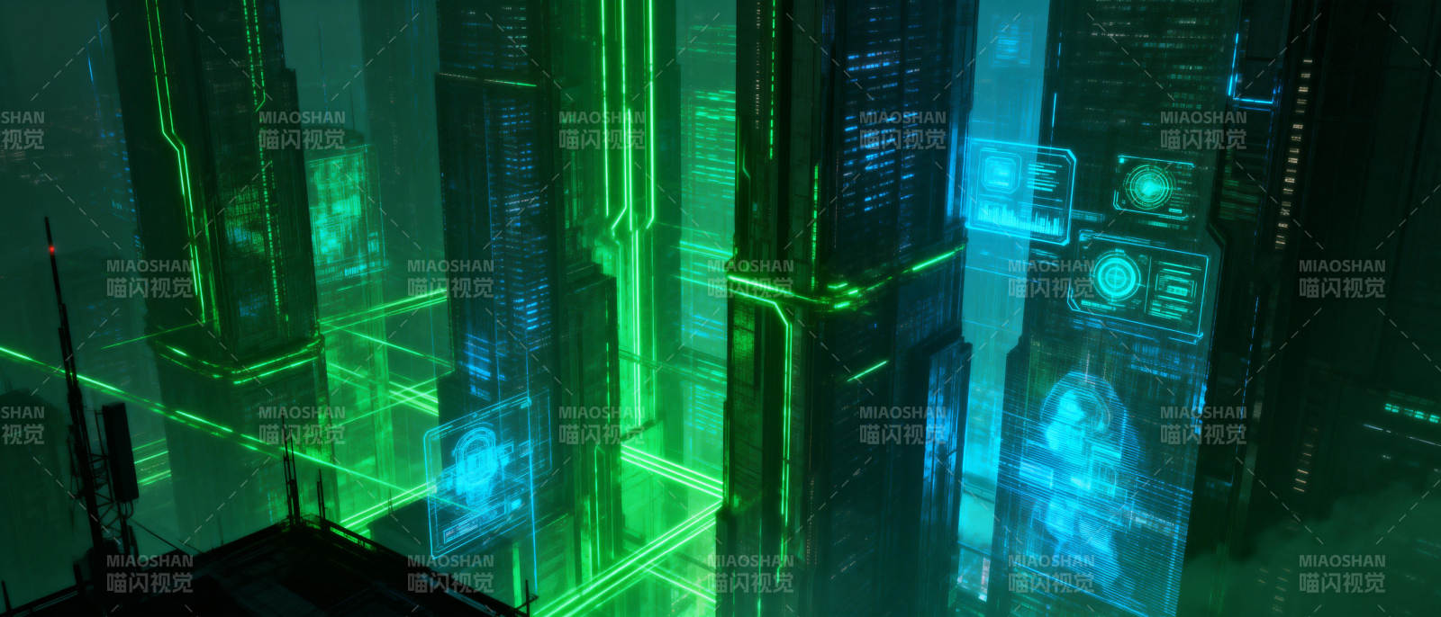 赛博都市夜景图片