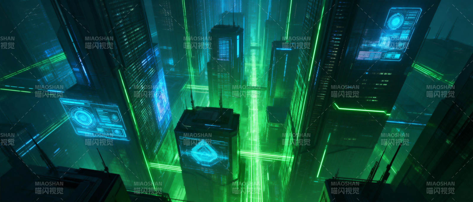 霓虹都市夜景图片