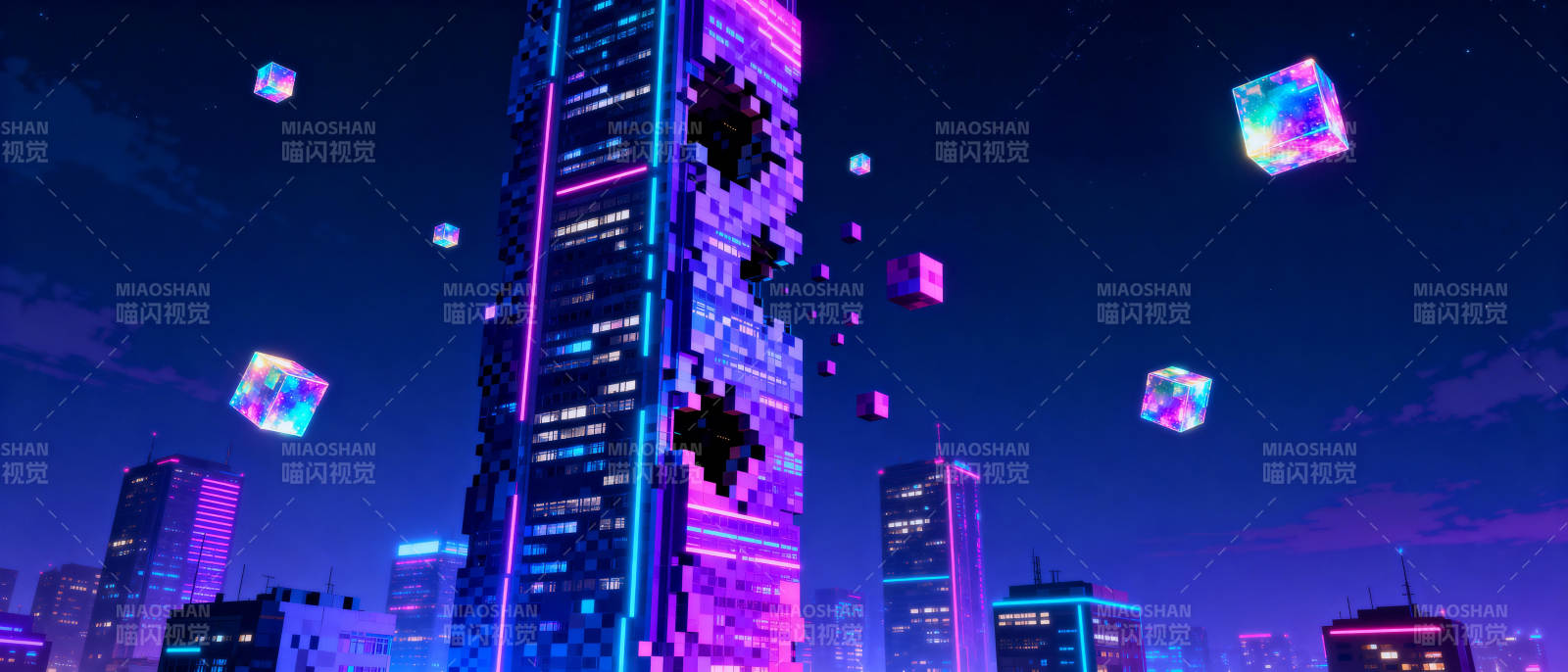 霓虹都市夜景图片