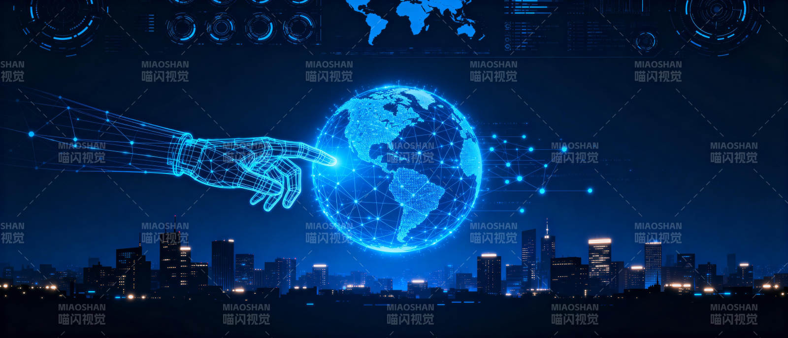 科技之手拥抱地球图片