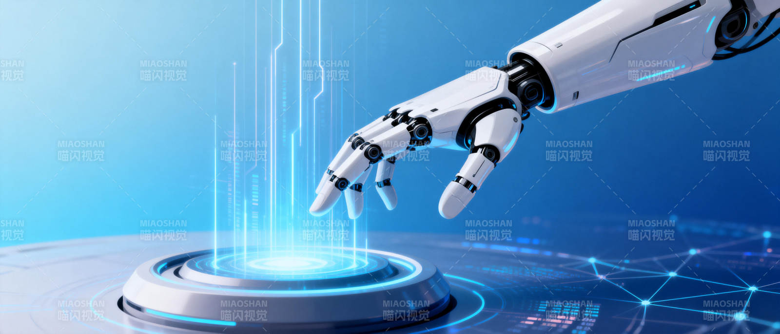 机械手触碰未来科技图片