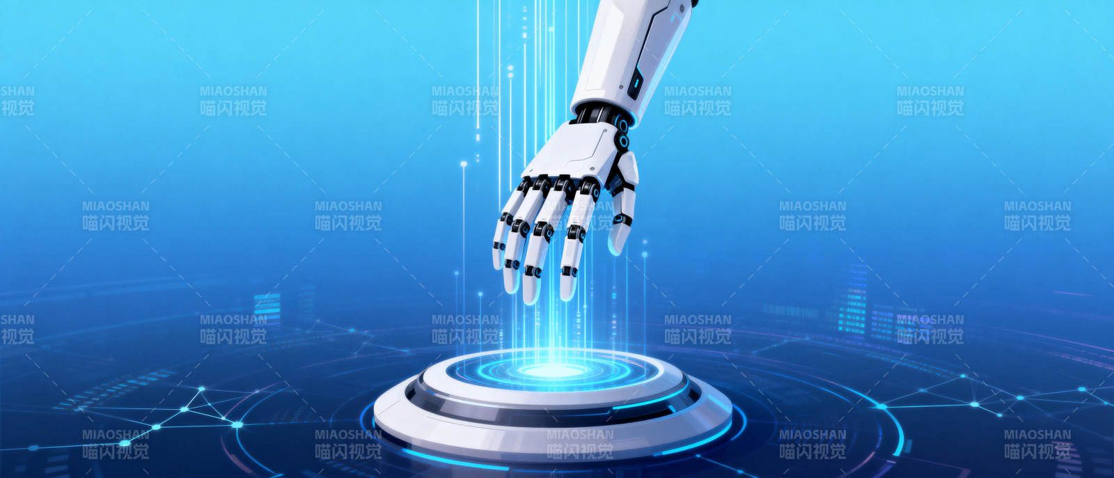 智能机械手触碰未来图片