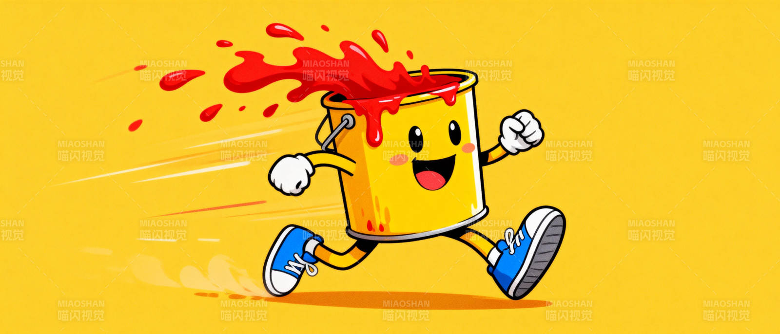 奔跑的油漆桶图片