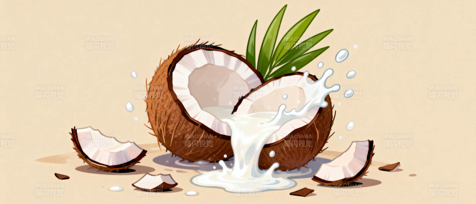 椰子汁飞溅图片