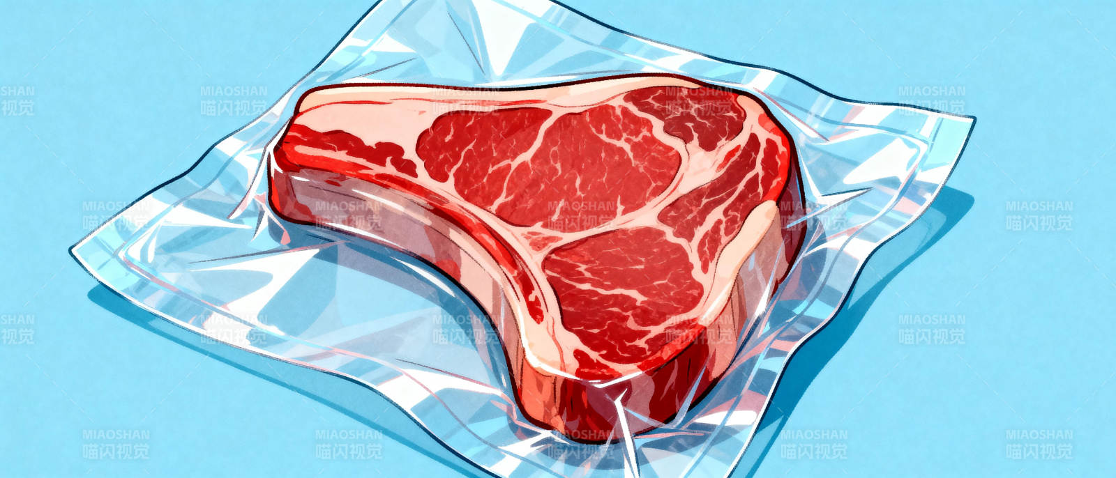 鲜嫩牛排 冰爽呈现图片