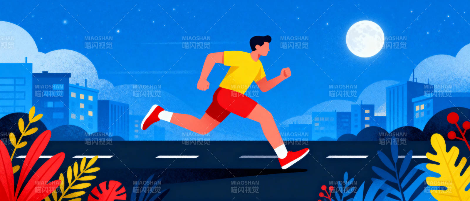 夜跑城市夜景图片
