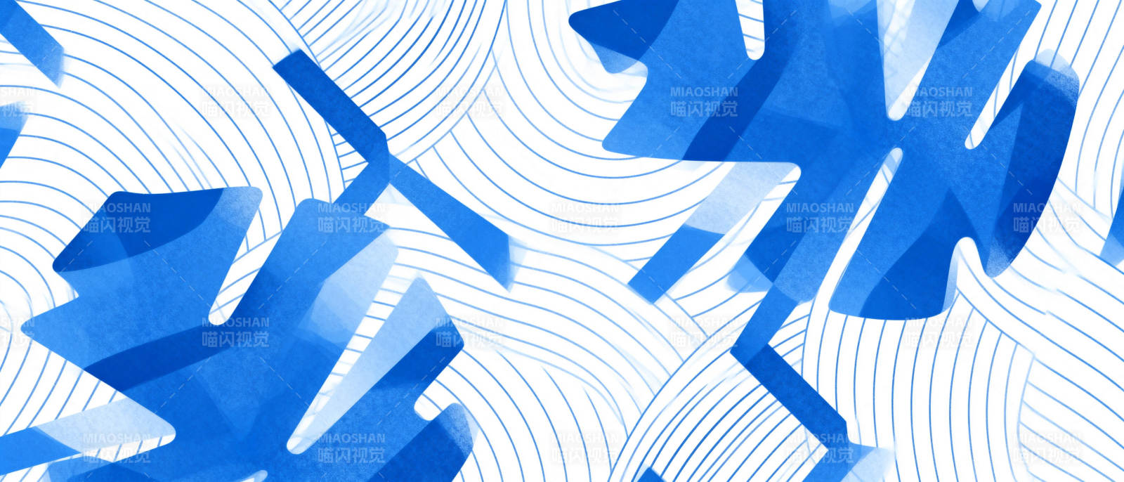 蓝叶波纹艺术图片