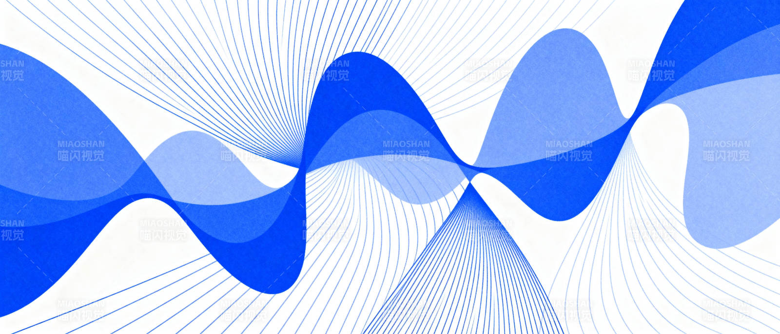 蓝色波浪线条艺术图片