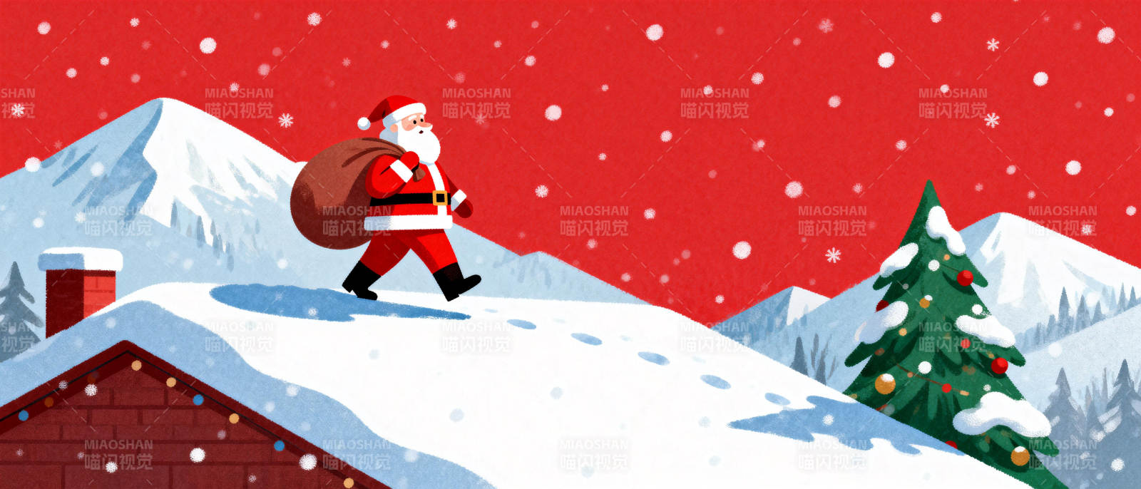 圣诞老人送礼图片