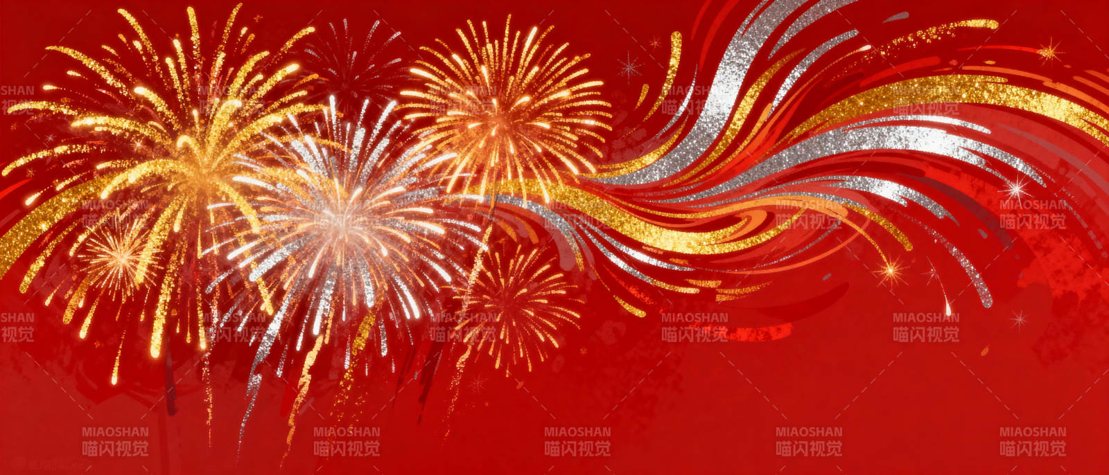 烟花绽放迎新春图片