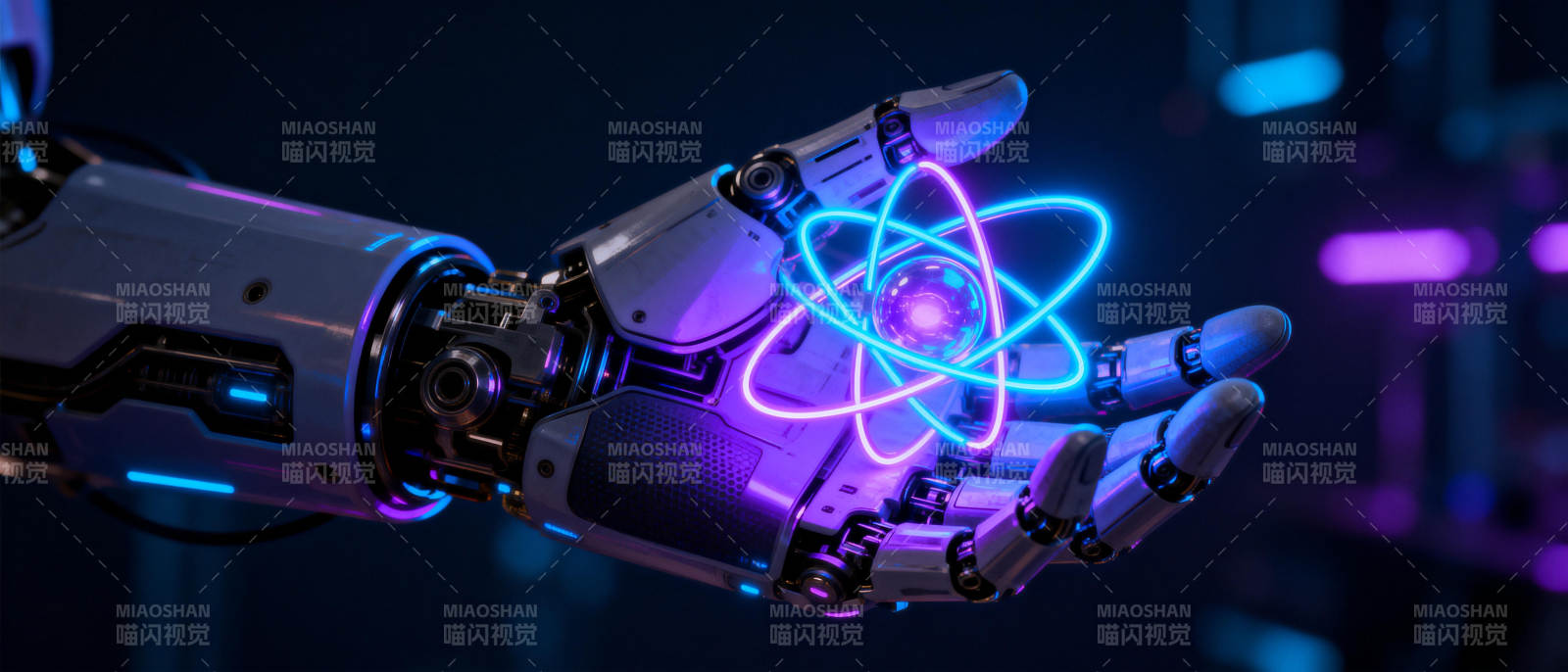 机械手握原子光效图片