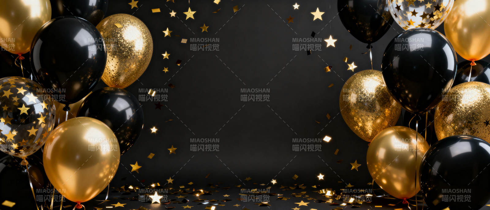 金色气球庆贺夜图片