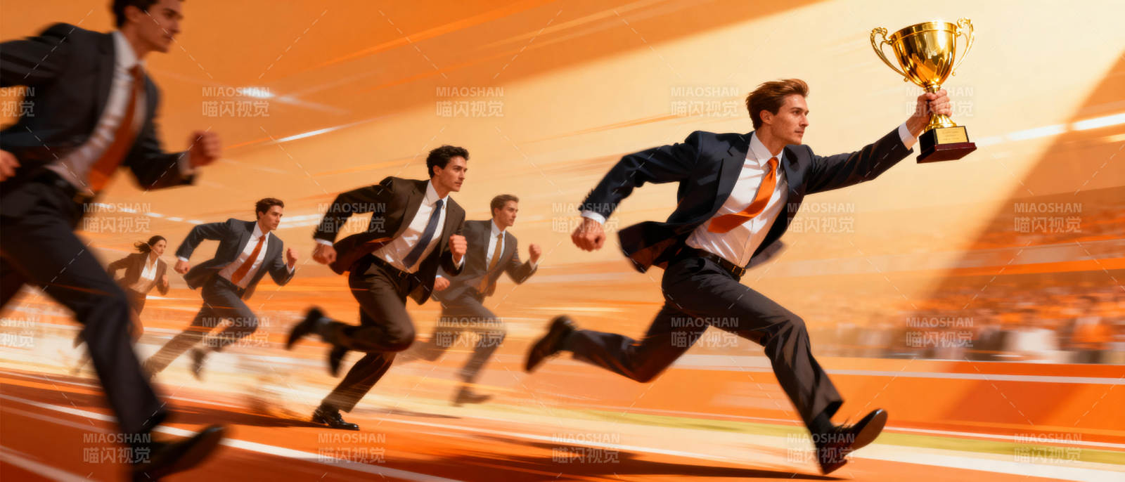 奔跑中的商务精英图片