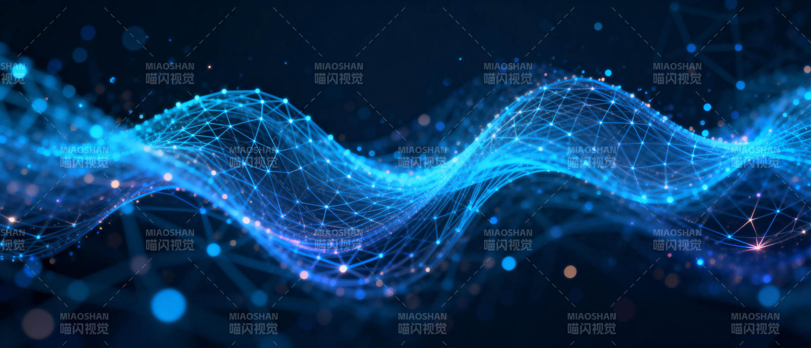 蓝光波浪网络图片