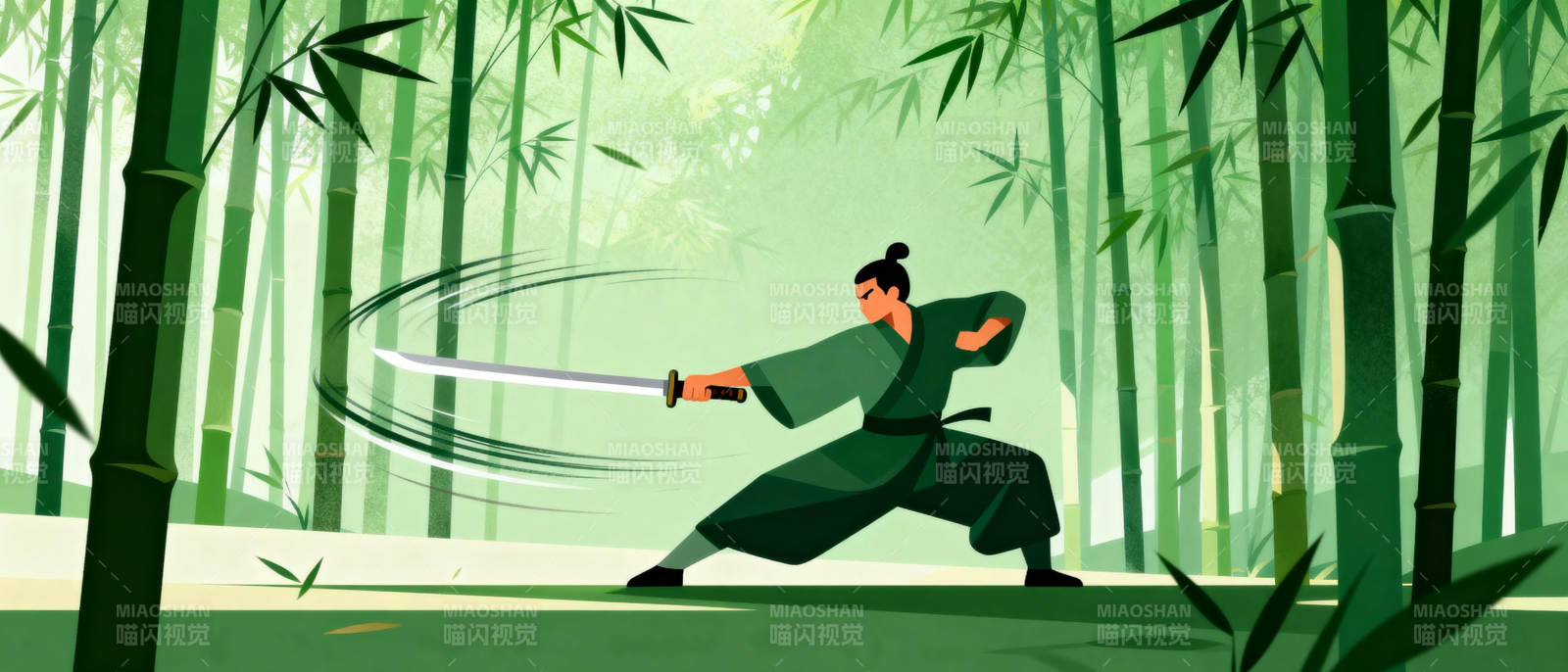 竹林剑影图片