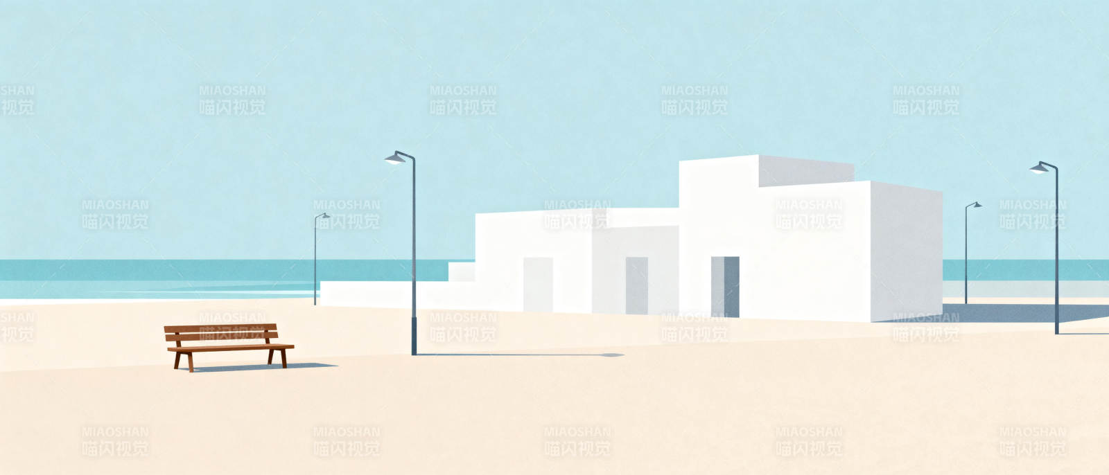 海边简约建筑图片