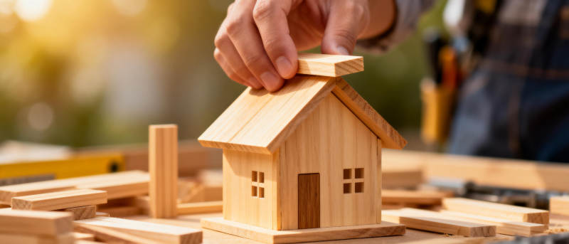 手工搭建木屋模型图片