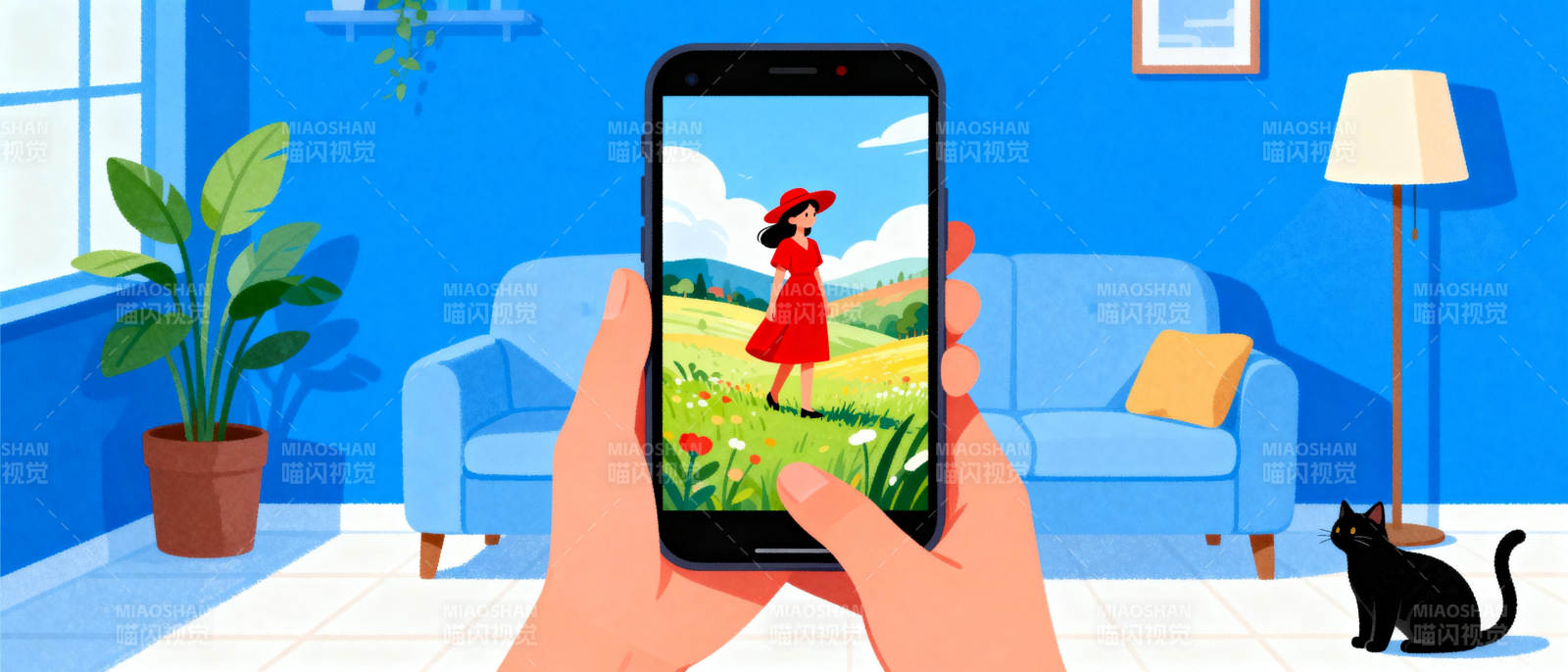 手机里的田园风光图片