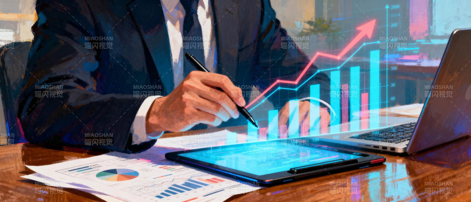商务人士分析数据图片