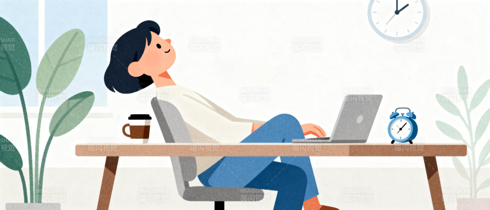 居家办公的惬意时光图片