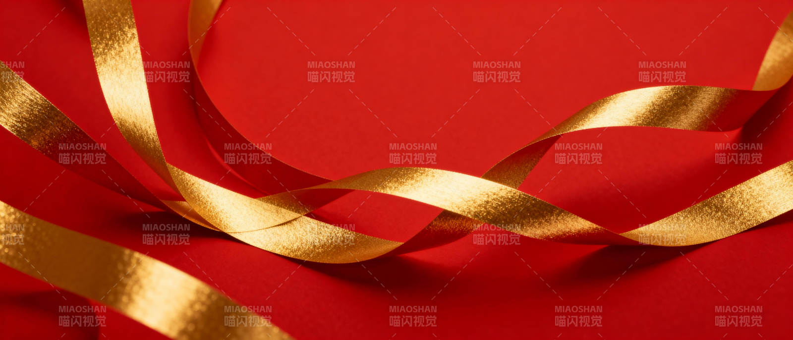 红金丝带飘逸图片