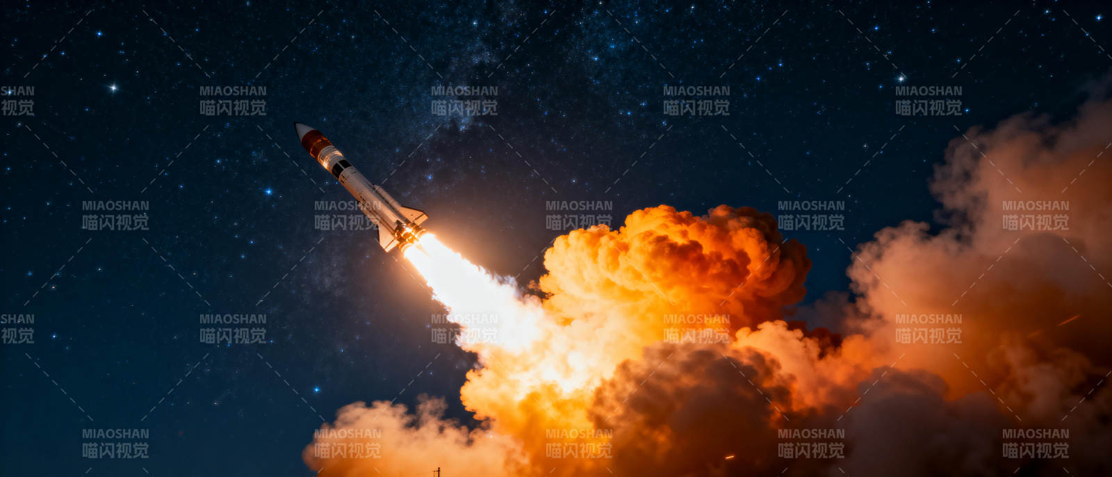 火箭升空 星夜辉煌图片