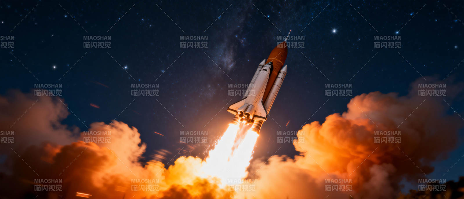 火箭升空 星河璀璨图片