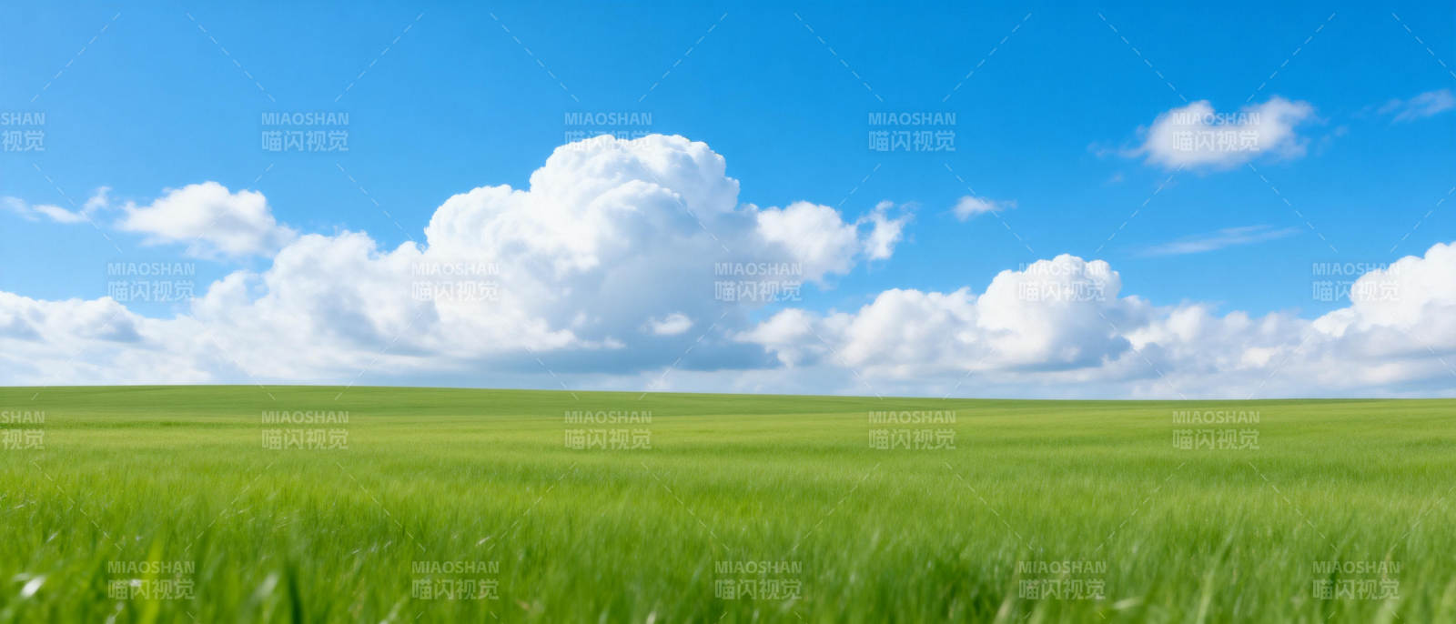 绿野蓝天白云图片