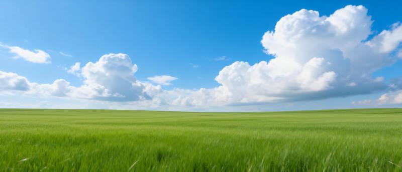 绿野蓝天白云图片