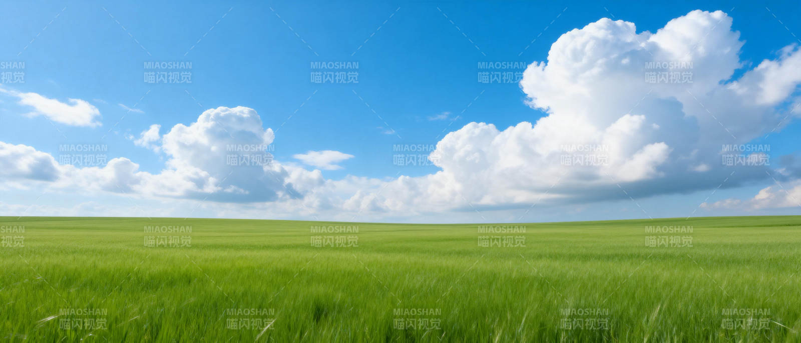 绿野蓝天白云图片