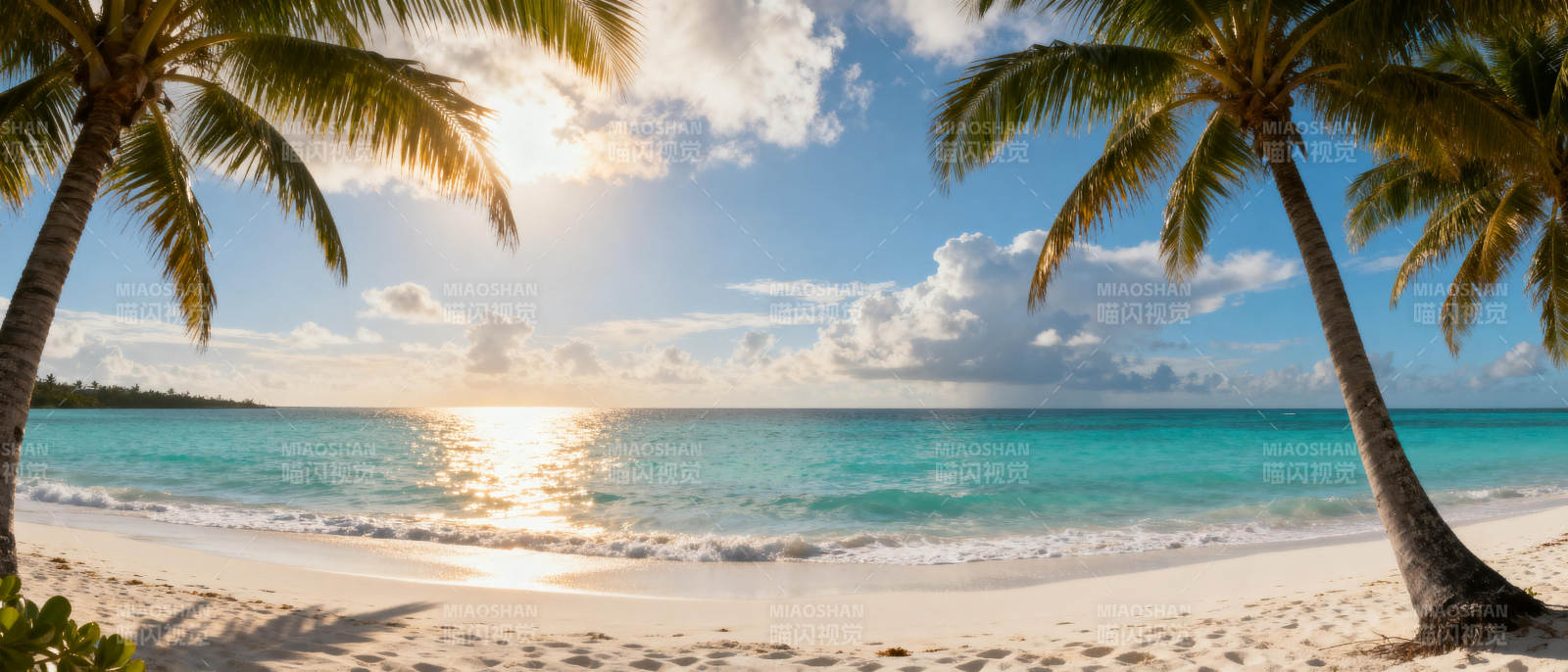 热带海滩日出美景图片