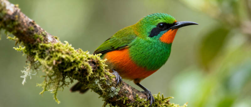 彩鸟栖枝头图片