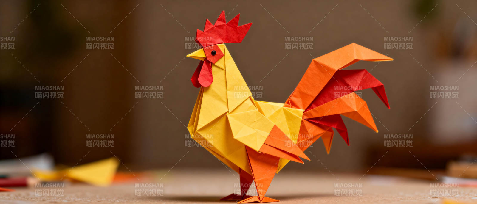 折纸公鸡栩栩如生图片