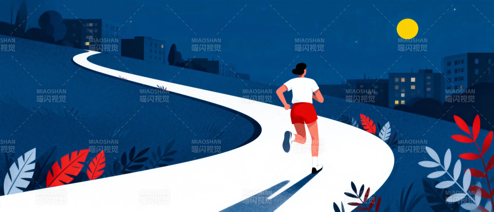 夜跑城市之光图片