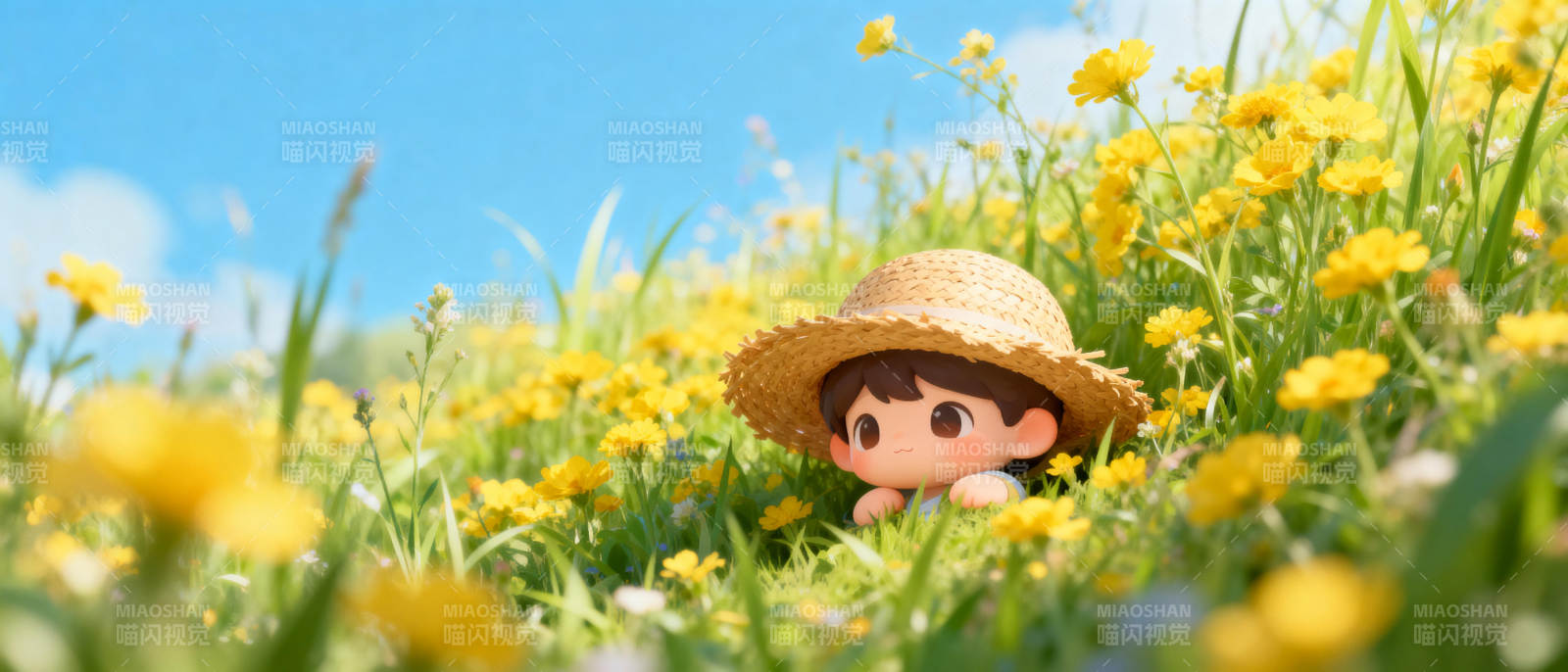 花丛中的小人偶图片