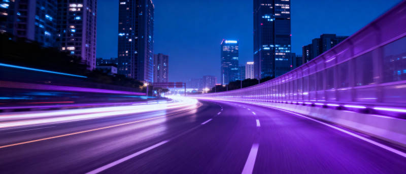 霓虹夜路疾驰图片