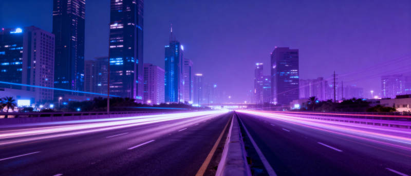 霓虹都市夜景图片