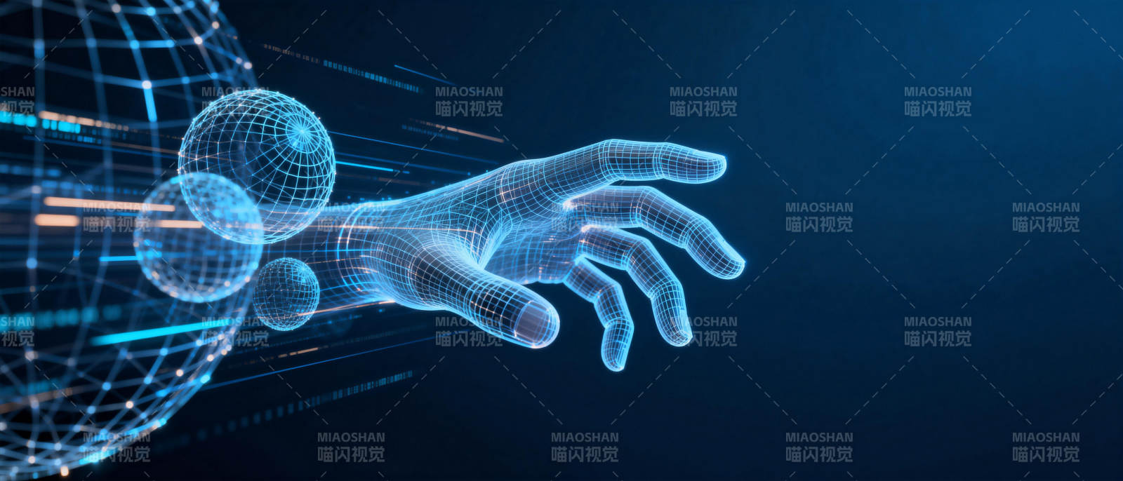 数字之手触碰未来图片