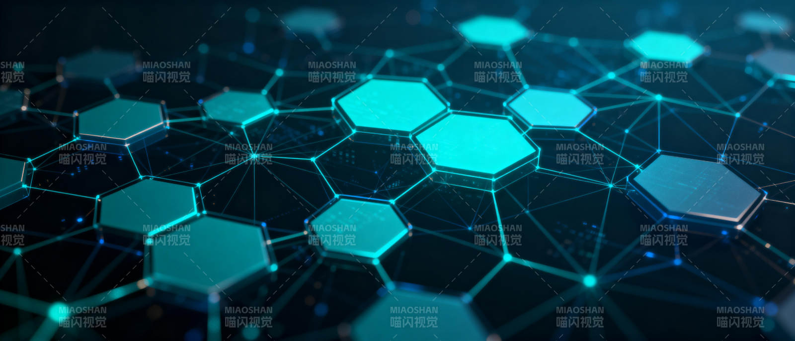 科技六边形网络图片