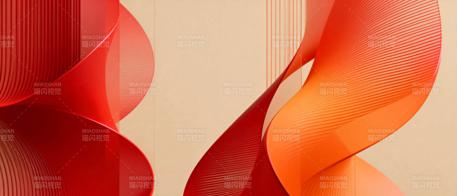 红色波浪线条艺术图片